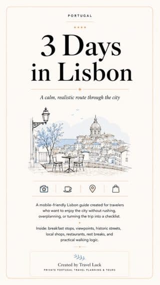 Cover of the 3 Days in Lisbon PDF guide by Travel-Luck