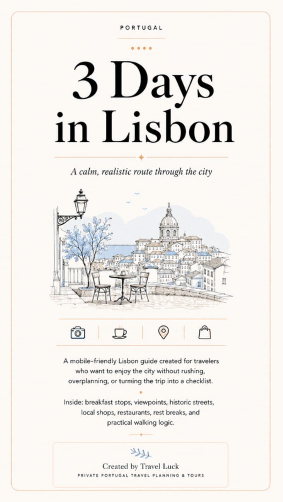 Cover of the 3 Days in Lisbon PDF guide by Travel-Luck