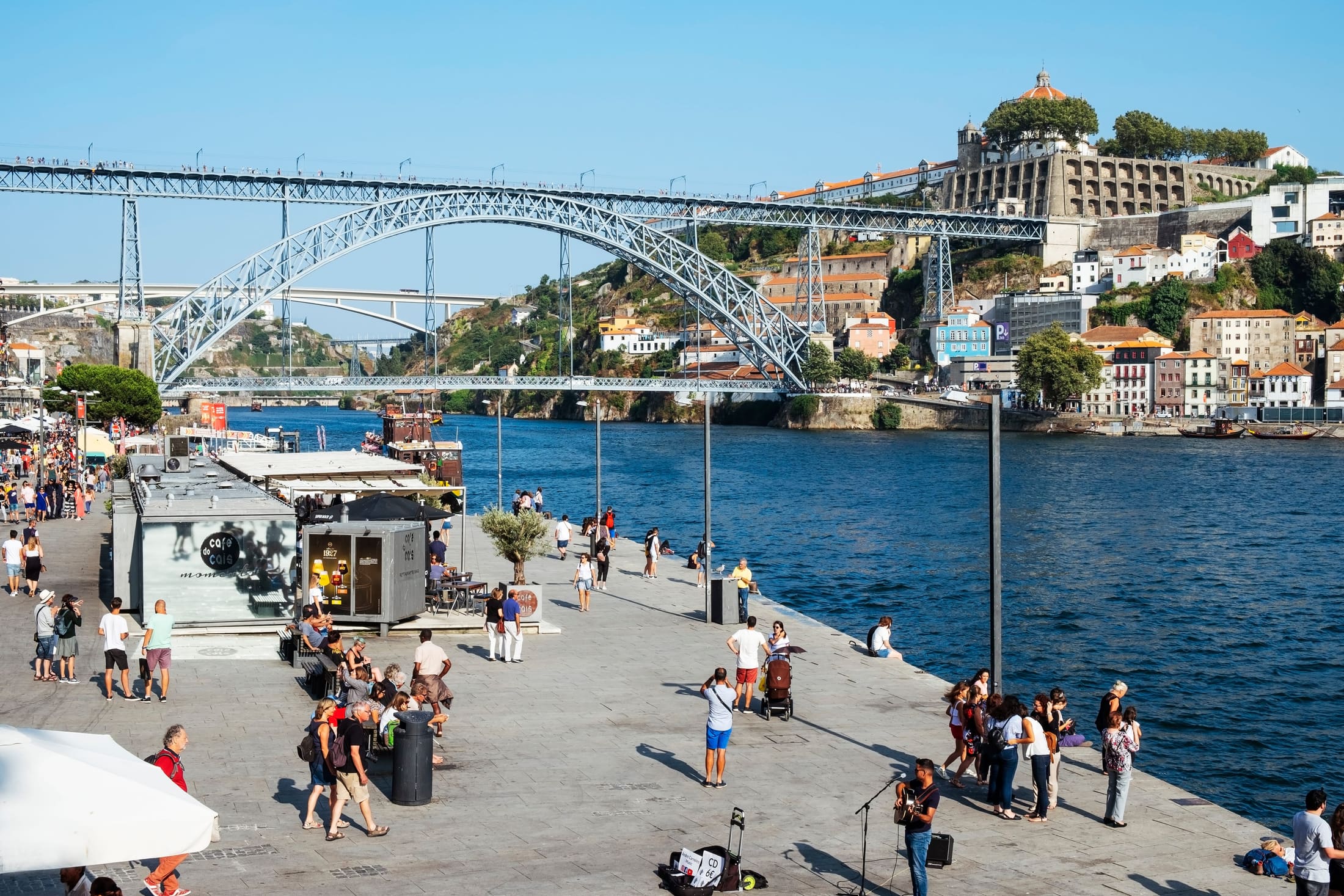 Dom Luis I Bridge between Porto and Gaia wine cellars