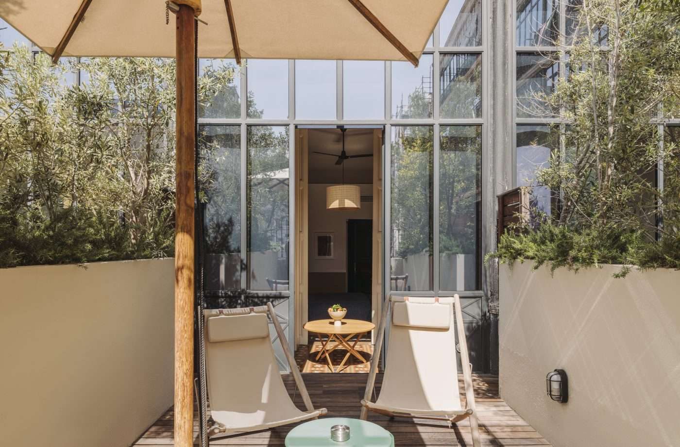Private outdoor seating in the Courtyard Large Terrace gallery at Casa Bonay.