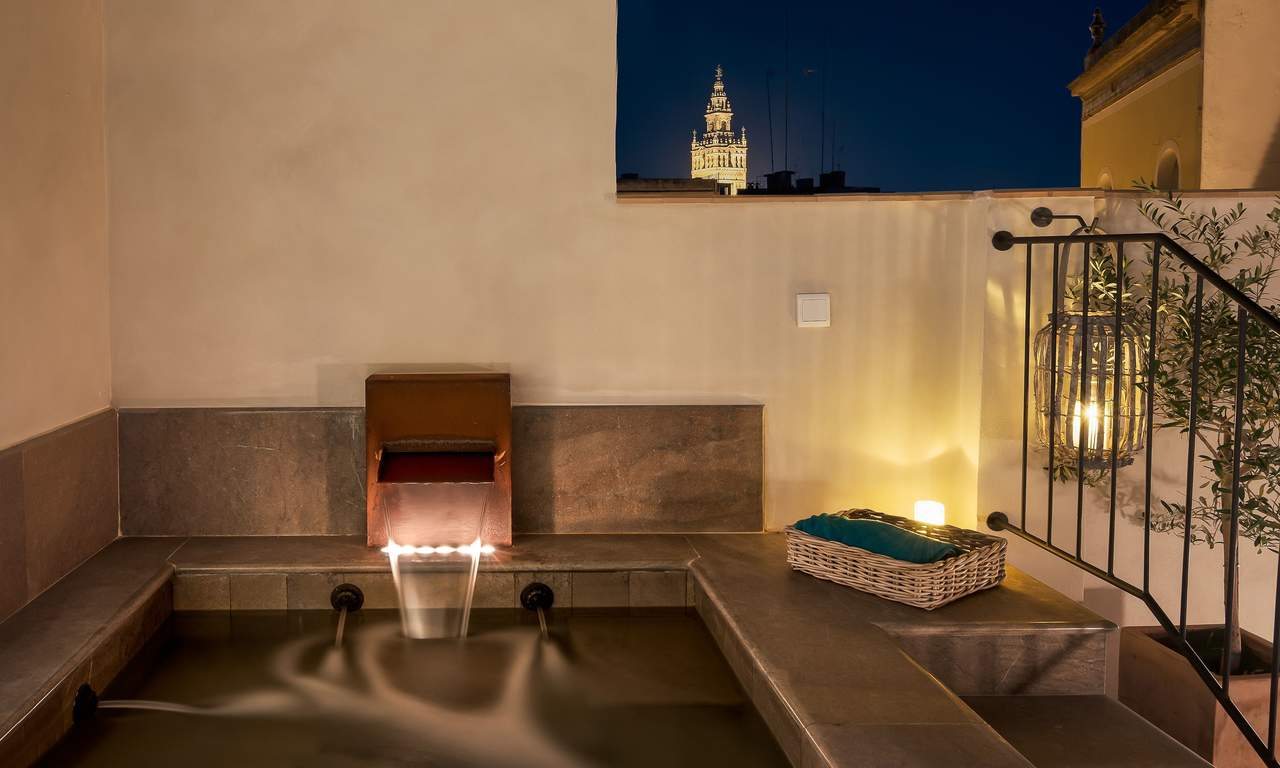 Private outdoor plunge pool on a suite terrace at Corral del Rey