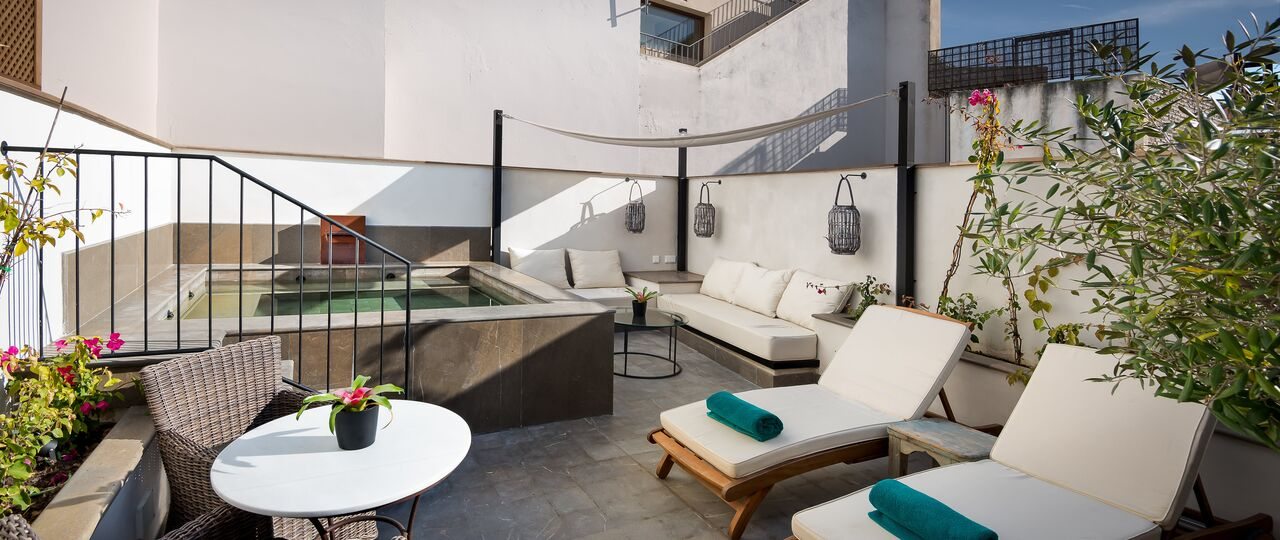 Private pool terrace at Corral del Rey